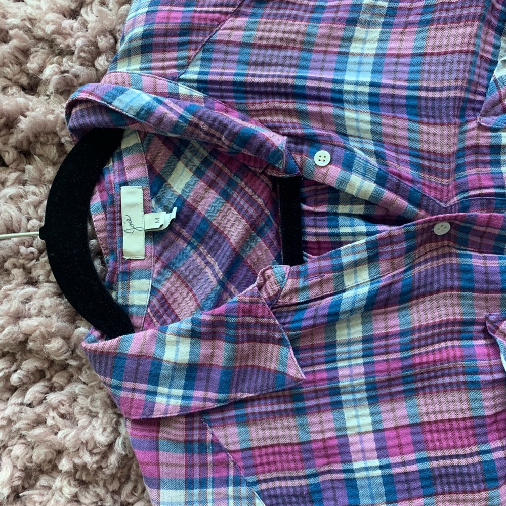 Joie lightweight knit plaid shirt